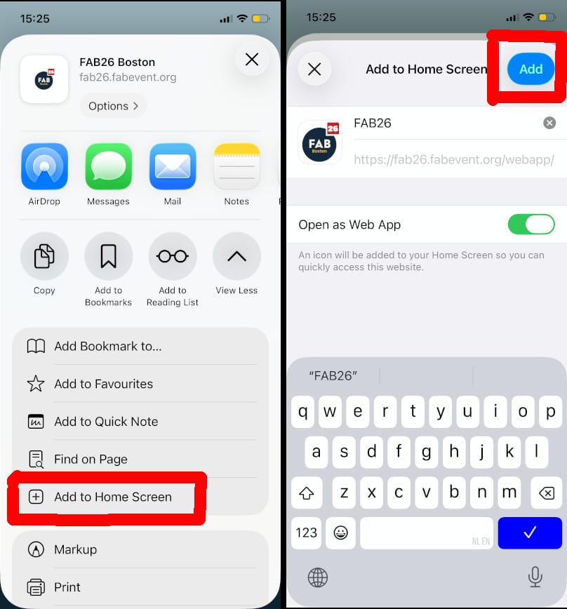 IOS webapp install screenshots